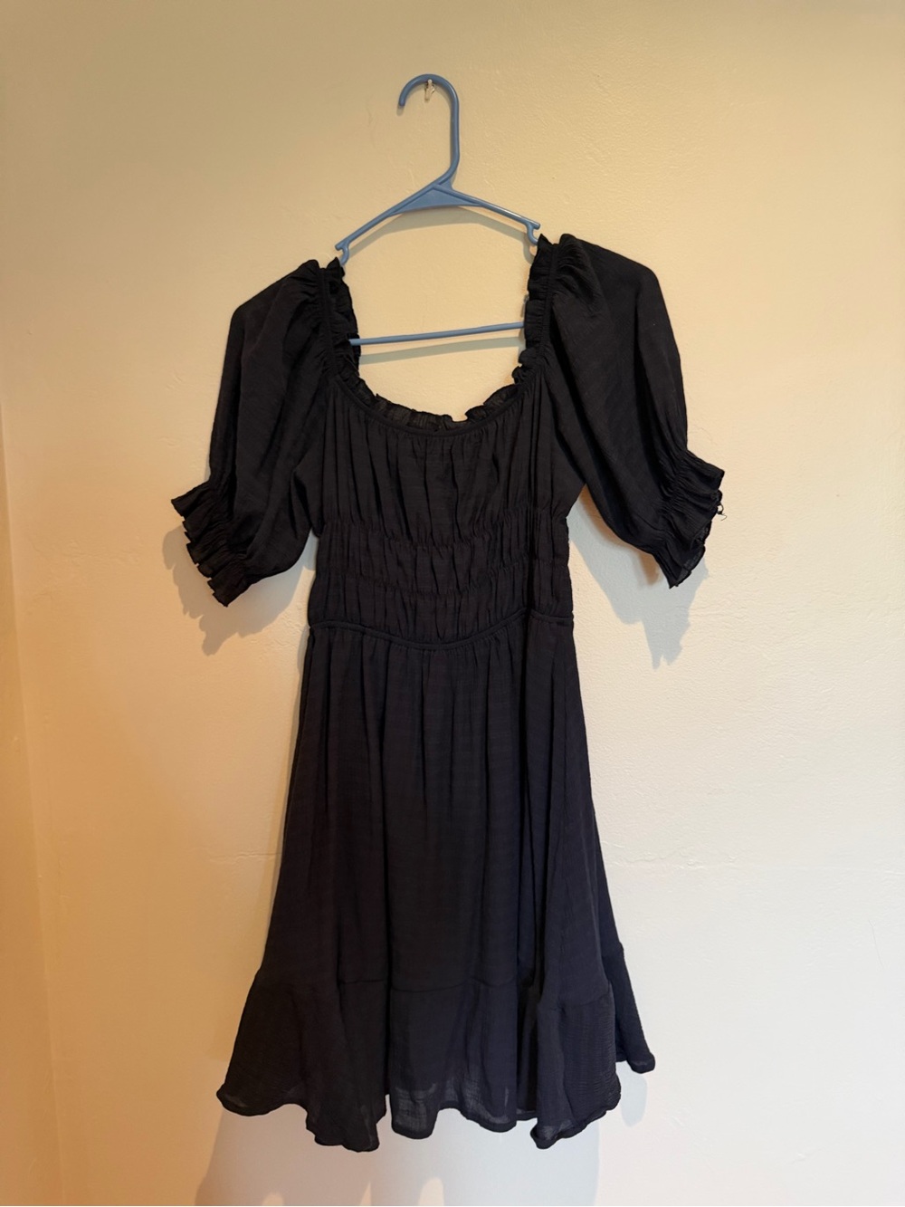Amazon navy Puff Sleeve Mini Dress